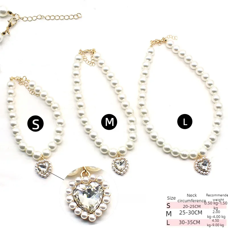 Adjustable Pet Pearl Necklace Accessories