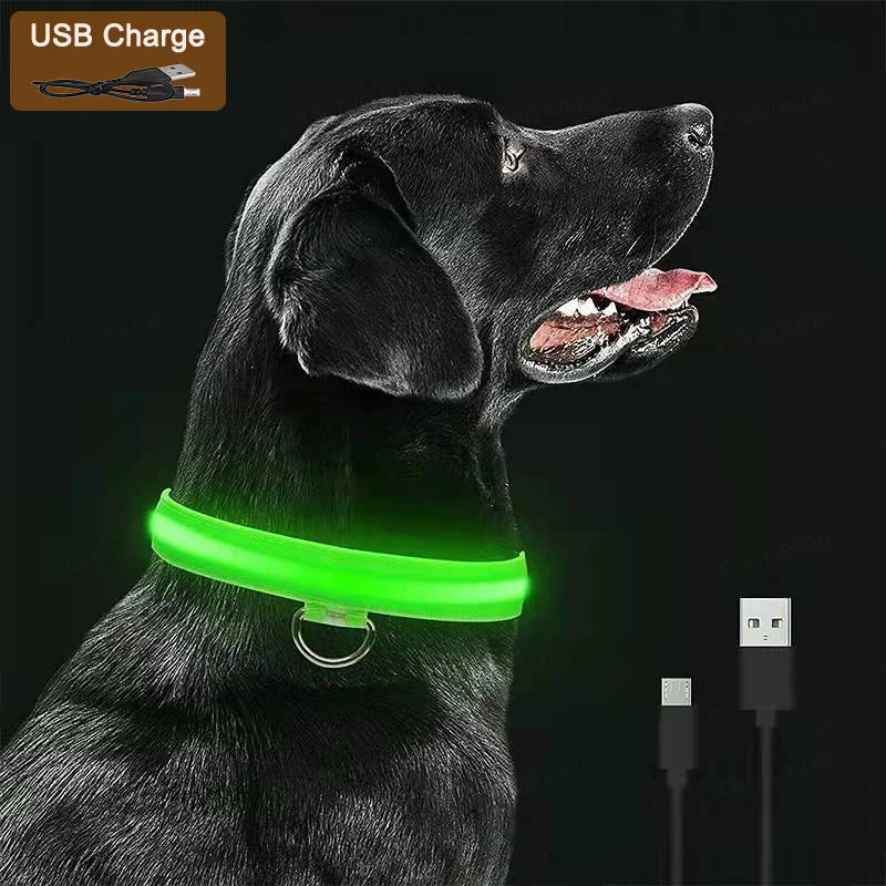 Usb Cat Dogs Collars Detachable Night Led Glow